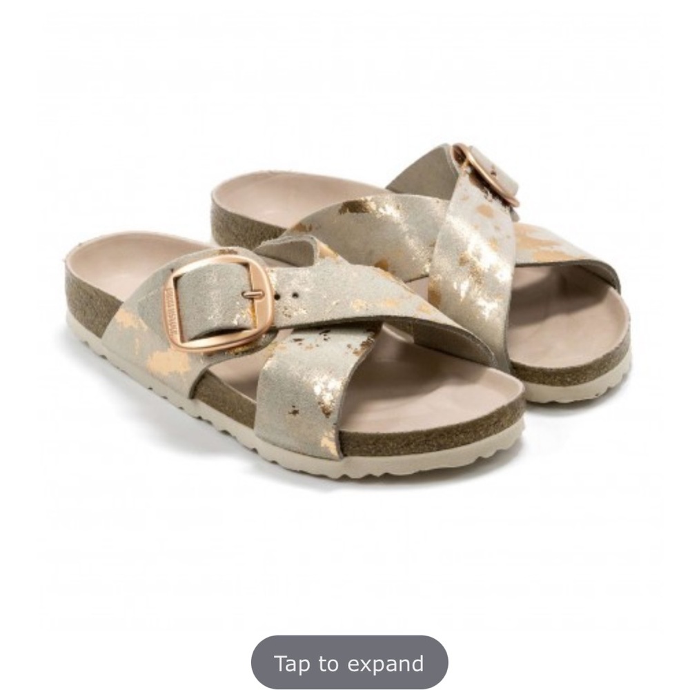 Birkenstocks Siena big buckle criss cross strap 38 nwt